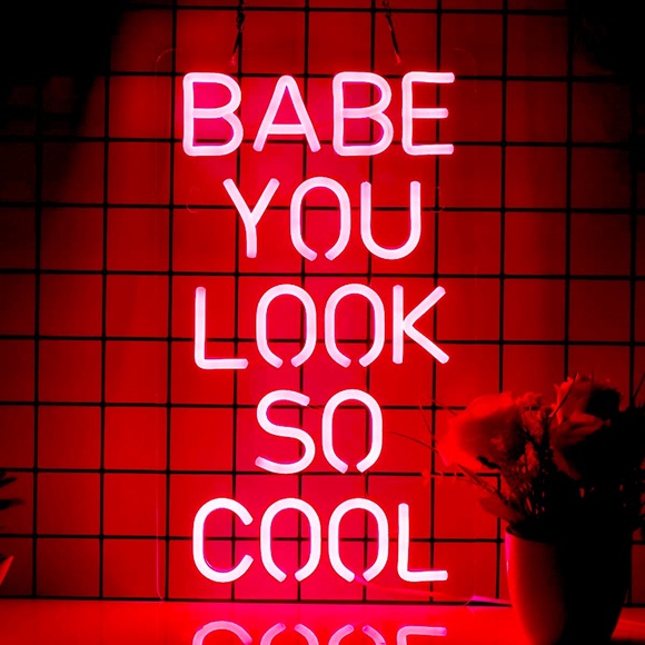 Urban Outfitters Other - Babe You Look So Cool Pink Neon Retro LED Party Light Bedroom Wall BathroomDecor
